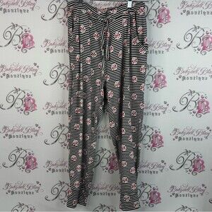 True north pants pj I heart Canada 🇨🇦 Chic Striped Pants with Floral Accents